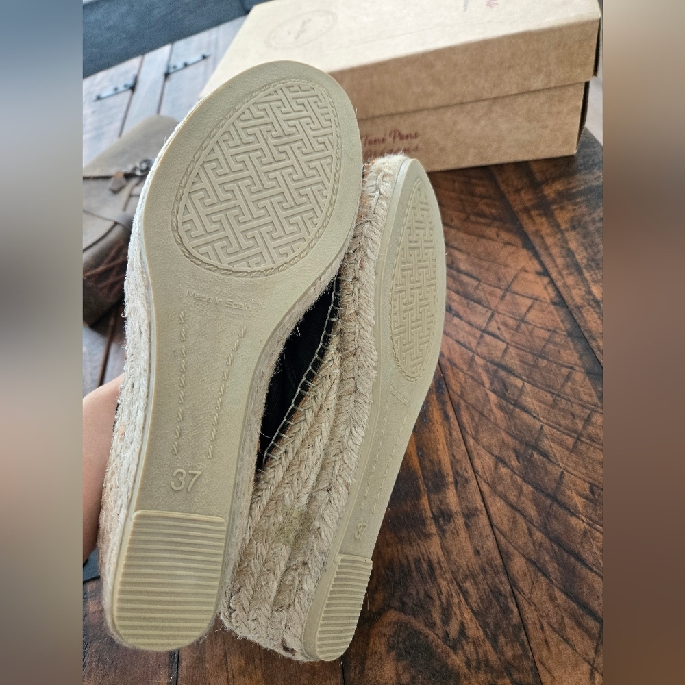 Toni Pons Bernia Women's wedge espadrilles in leather. Color: Black. Size US 6.5 - Picture 6 of 7